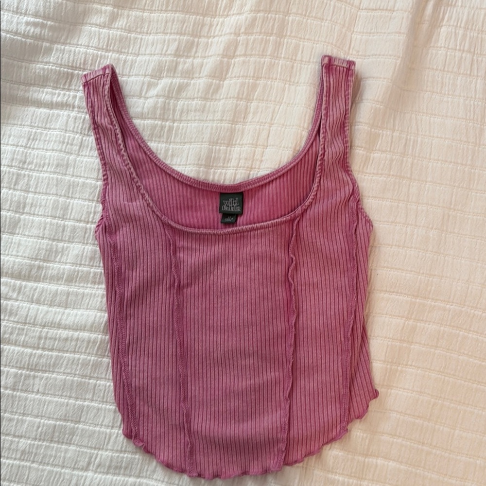 Wild Fable Pink Ribbed Sleeveless Tank Top